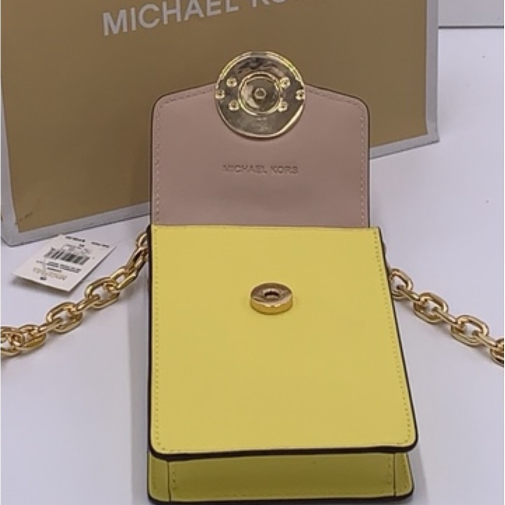MICHAEL KORS Carmen Small Color-Block  Phone Crossbody Bag Sunshine multi color - Picture 8 of 13